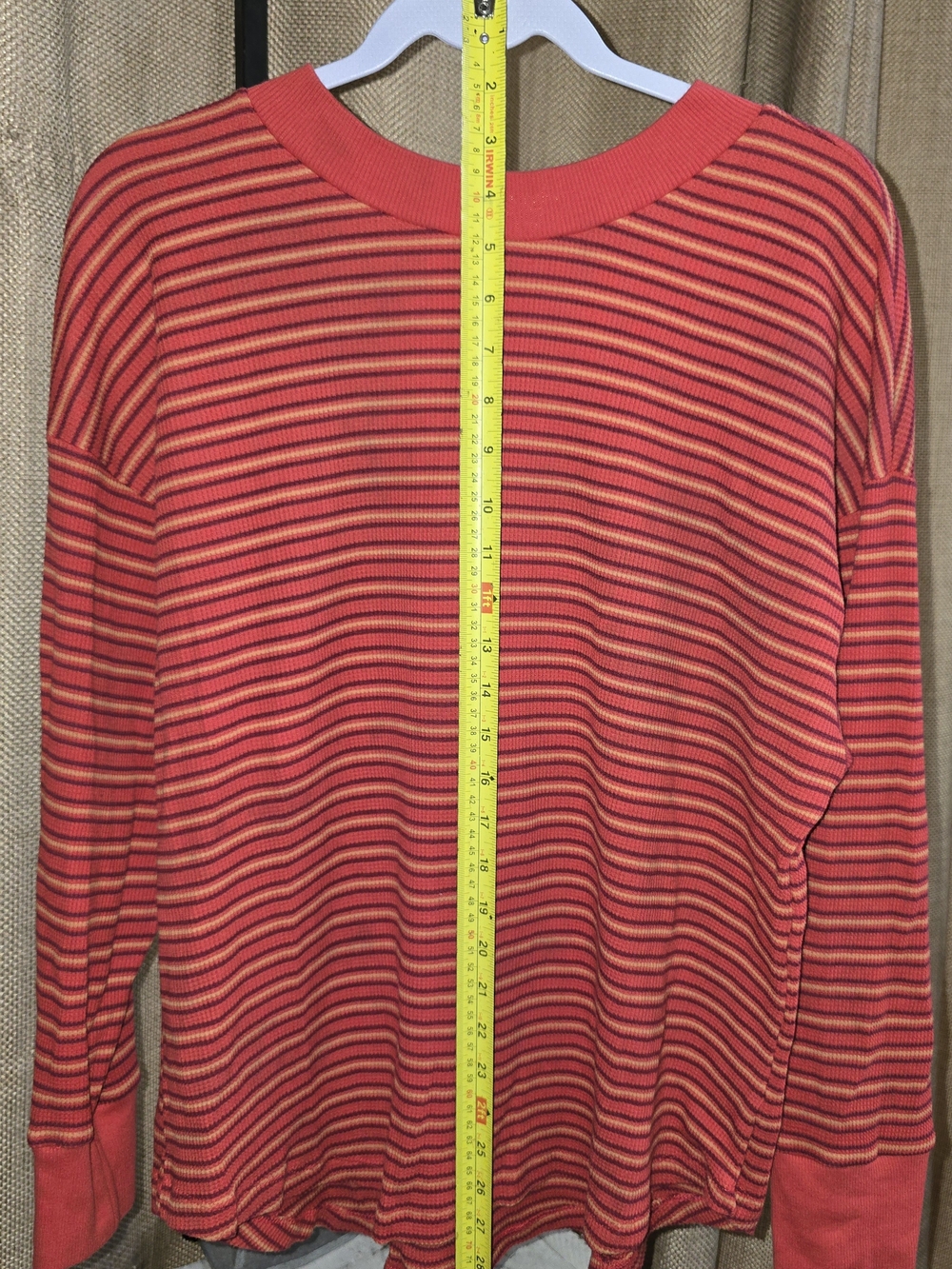 Sonoma Striped Crewneck Sweater in Red and Orange